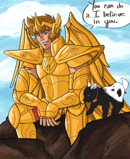 jechulina:Aiolos totally had a baby pet goat he took care of whenever Shura was gone training. Attac