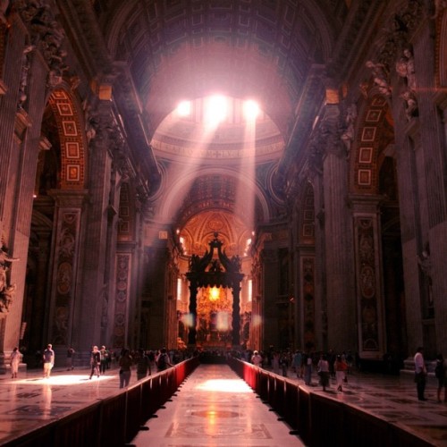 woodcameraapp:Stunning light in St. Peters Basilica at the Vatican. Created with Wood Camera for iPh