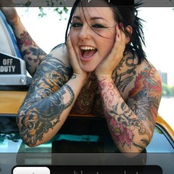 johnbmxinvasion:  Lock screen. this #girl is #awesome. #adahlia #tattoo #burningangel (Taken with instagram)