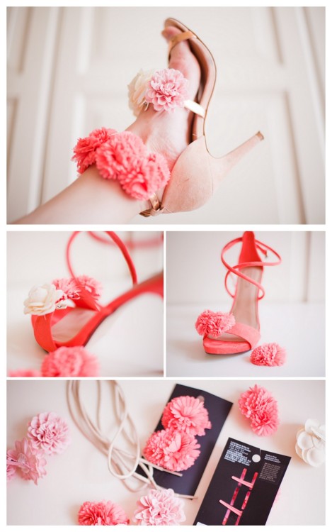 DIY Flower Heels. This was on a featured DIY yesterday, but Cocorosa came out with a tutorial for th