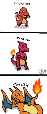 smashbrotherhood:  —The Three Stages Of Charmander—  Charmeleon is a good example of teenage rebellion. Little brat.Anyway, this one was inspired by a friend of mine.It’s a nice tribute to my favorite starter and one of my favorite pokémon of all
