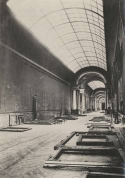  Louvre Museum. The Grande Galerie abandoned during World War II 