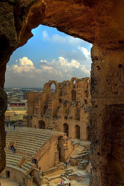 visitheworld:The African Colosseum in El Djem, Tunisia (by worksoptony).