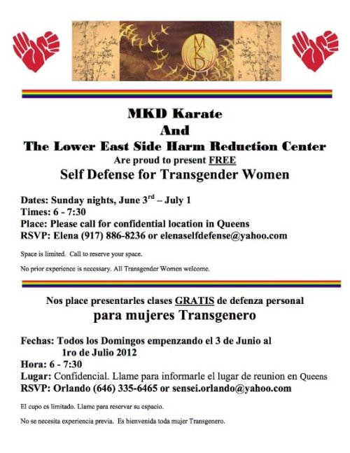crankycritic: leotron: Free self defense classes for trans women in NYC Please spread this around. O