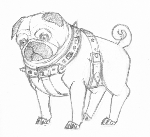 There’s this adorable little pug that runs around Stormwind City. When I saw him I immediately knew my first WoW fan art had to be him.