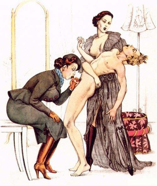 Vintage erotic cartoon art