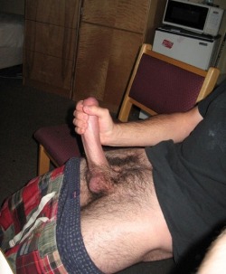 Super hot thick uncut cock - great hairy bush, balls &amp; legs, too!