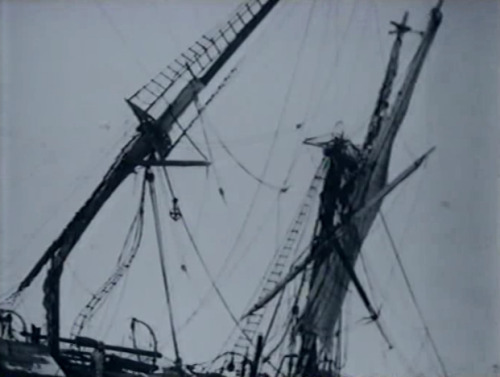 The masts of the ship Endurance, 1915 (I think?).  They started collapsing after she was stuck 