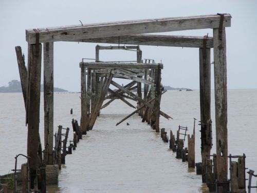 Derelict wood jetty…Uruguay side…Rio de la Plata… Source: (Zacapatista 2008)