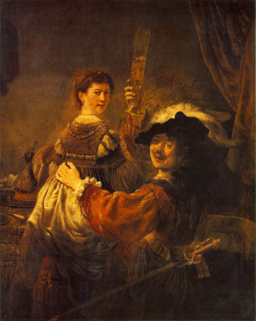 historyofbaroqueart: Rembrandt and Saskia in the Scene of the Prodigal Son in the Tavern by Rembrand