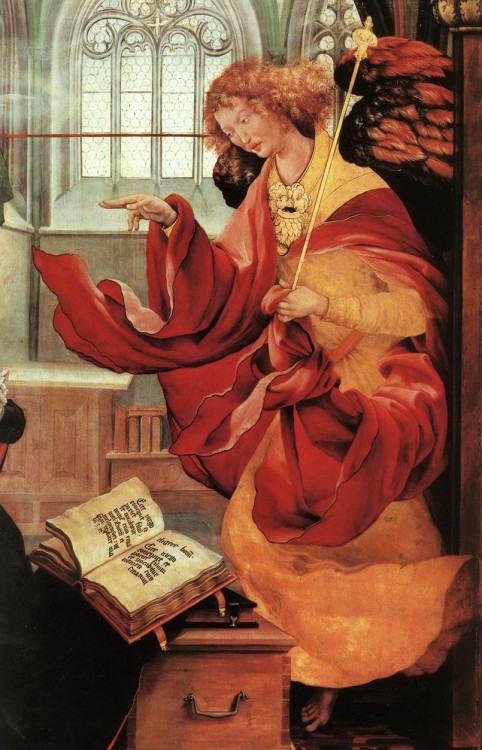 The Annunciation (detail), circa 1515. Matthias Grünewald (1470-1528). Oil on panel. 