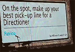 wowfunniestposts:  On the spot, make up your best pick-up line for a Directioner.