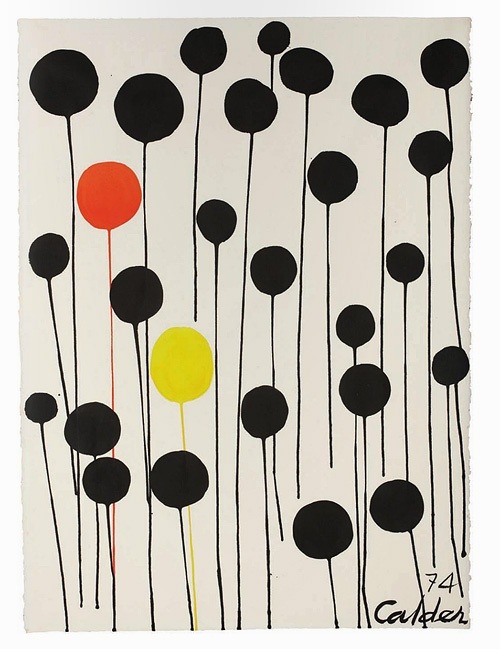 “ Alexander Calder, Red and Yellow among Blacks, 1974
”