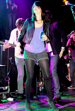 tfey:Kristen Wiig dances on stage during Dylan Fest 2012 at Irving Plaza on May 24, 2012 in New York