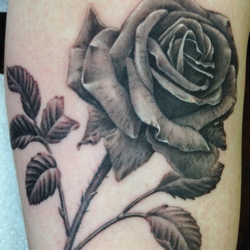fuckyeahtattoos:  This black and grey rose porn pictures