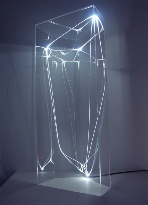 pnguye:Permeable Space, 2006 (sculpture in plexiglass and optical fibers) by Carlo Bernardini