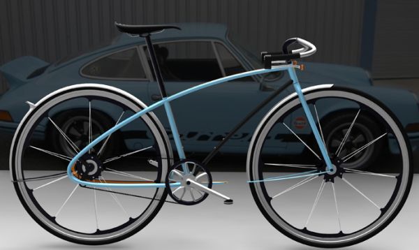 Porsche Bike by David Schultz
A special frame inspired by the shape of Porsche 911, a german supercar. There are no advantages for the performance: it’s “design” which created this bicycle.