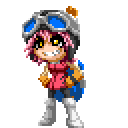 giantrobotanime:  look at this cool haruko sprite i found from a real video game  omg omg so cute