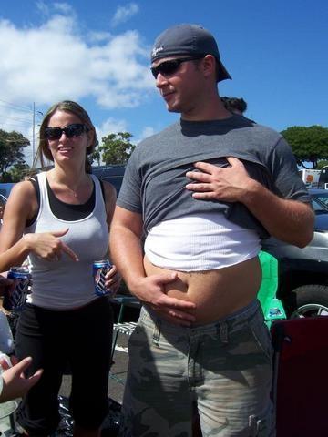 His girlfriend thought it was a beer belly. What she didn’t know was that he had just swallowe
