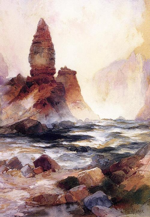 Tower Falls and Sulfur Rock Yellowstone | Thomas Moran