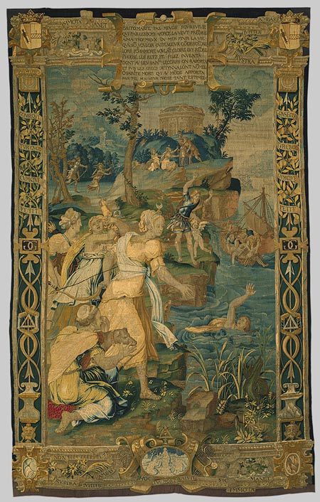 wasbella102:  The Drowning of Britomartis, 1547–59, tapestry Probably designed