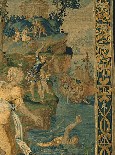 wasbella102:  The Drowning of Britomartis, 1547–59, tapestry Probably designed