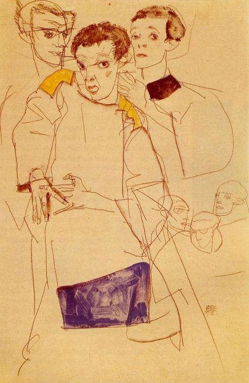 Triple Self-Portrait  ~ 1913 | Egon Schiele