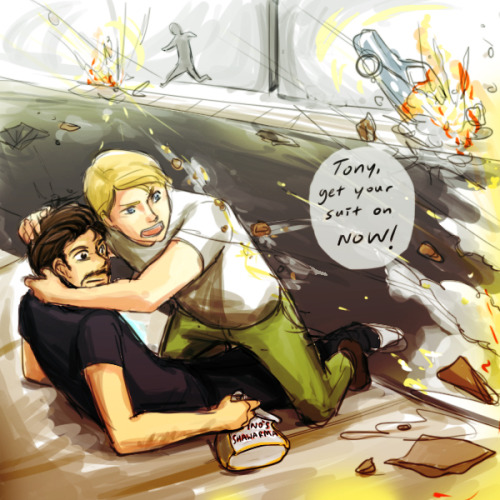 rogers-and-stark:  guarding tony by *Vulpeskai