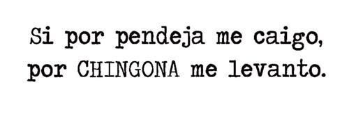 thali-la-tapatia:  Si por pendeja me caigo, por chingona me levanto. 