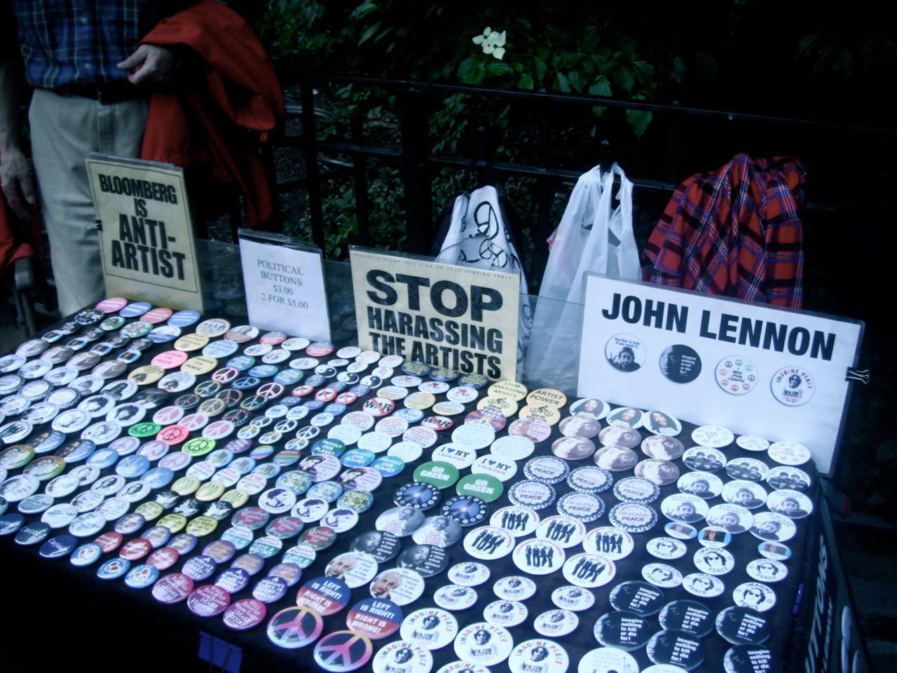 “Stop harassing the artists” in Central Park.
RIP John Lennon