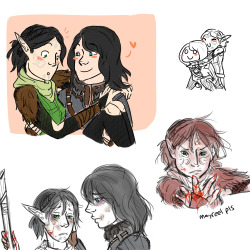 for anon who gave the idea for some femhawke/merrill. ;u; (this kinda turned cute and angsty ahahahaha&hellip;)