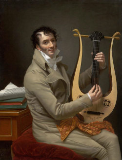 necspenecmetu:  Adele Romany, Portrait of Jean-Dominique Fabry Garat Playing a Lyre Guitar, c. 1808 