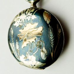 roadtripdaydreams:  Antique Art Nouveau Silver Floral Longines Pocket Watch - Circa 1900 