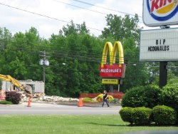 McDonalds got bulldozed. Burger King found it quite humorous.
