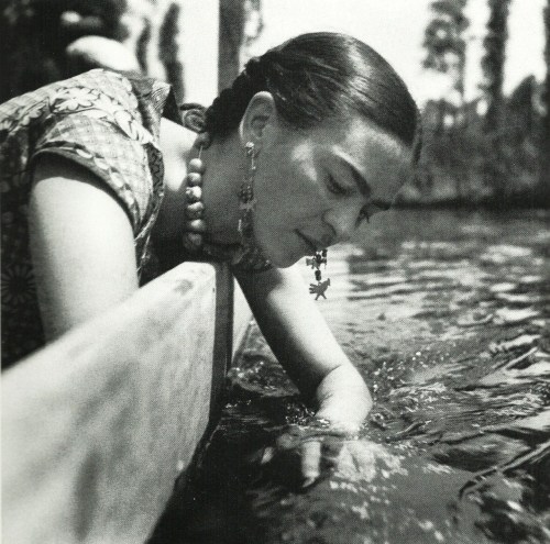 Frida Kahlo on a boat in Xochimilco,Mexico City (1936)