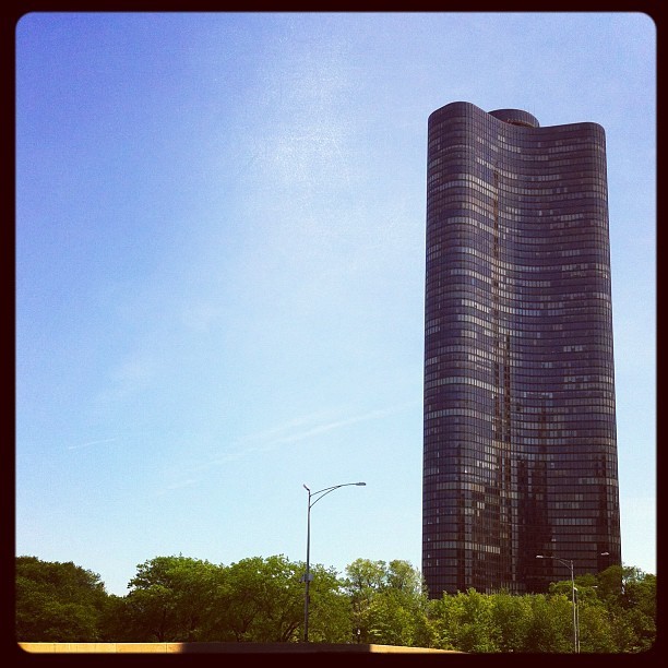 Blue skies, green trees &amp; Lake Point Tower #instaphoto #mycity  (Taken with