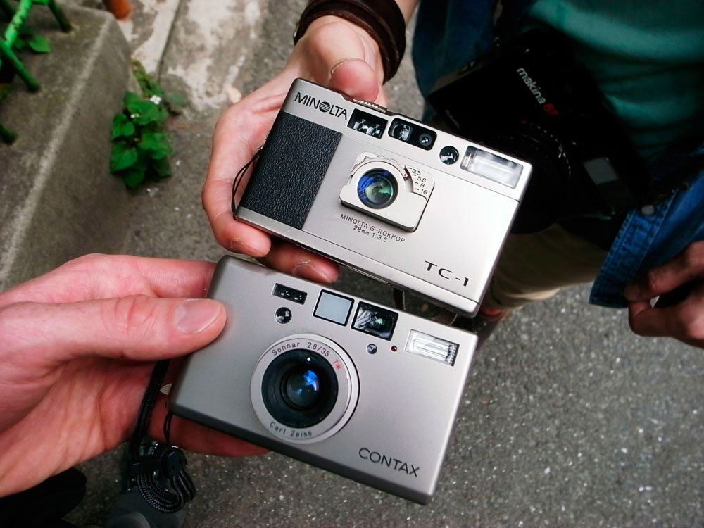 tokyo camera style — Shinjuku Minolta TC-1 and Contax T3 They're...