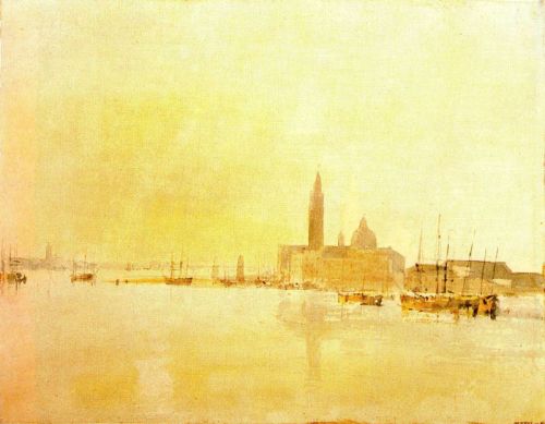 deadsunflower:Joseph Mallord William Turner, San Giorgio Maggiore at dawn (1819). Watercolour, 22.