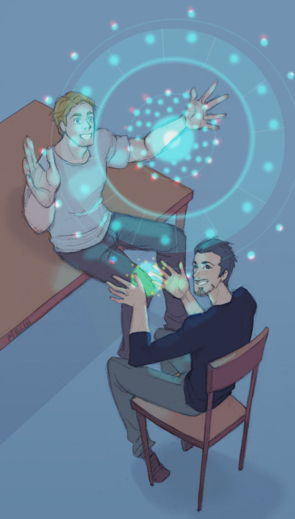 tardiscrash:  221cbakerstreet:  mechinism:  tony knows his inventions are genius, but steve shows him they’re beautiful  crying nbd  sobbing  This is one of my favorite fanarts of them my goodness.