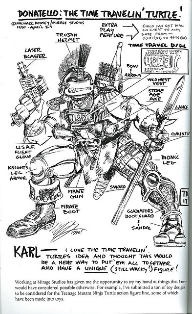 goddess-of-smut:  “Donatello : The Time Travelin’ Turtle” TMNT Toy design - 1990 ..from the  ‘Michael Dooney Sketchbook’ // Tundra Publishing (( 1991 )) by tOkKa on Flickr.