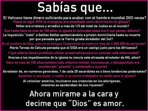 nosistema:  nekotontahueona:  pameelingui:  creo en Dios, no en la iglesa, tu argumento