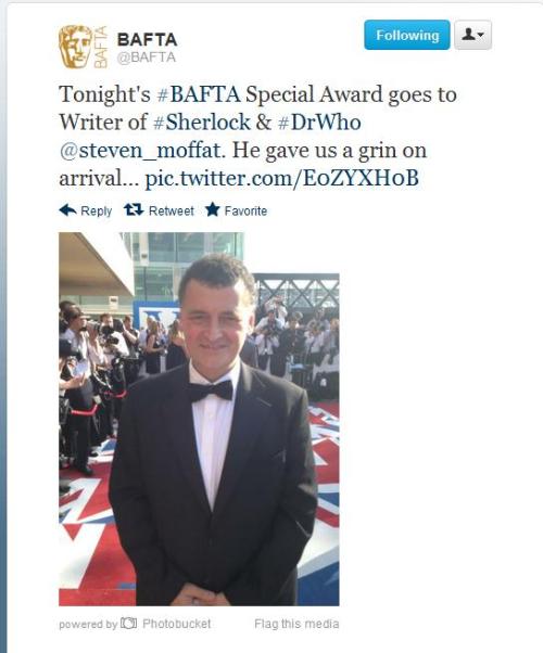 doctorwho: Grand Moff at the BAFTAs Receiving a special award for breaking the hearts of thousands