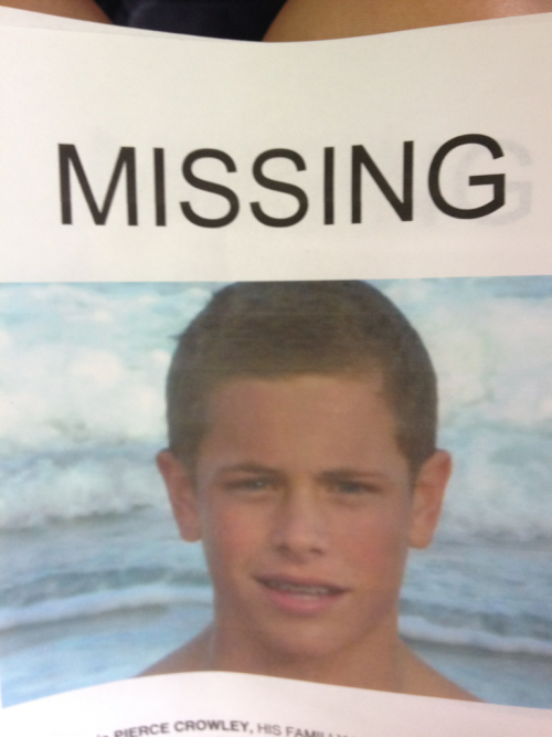 brown-sugar-vanilla:  beau-t-e-a:  Hi guys the above photo is of PIERCE CROWLEY, his family really needs your help in locating him and brining him home safely. Pierce is 15 years old, 5 feet 10 inches and 150 pounds with blue eyes and light brown hair,