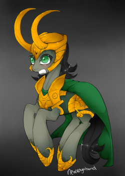 newvagabond:  Proper Loki Pony by *newvagabond Aaaaand here’s a proper one! Whee! Loki pony’s got more legs than a bucket of chicken. 