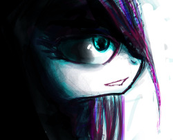 Speed painting. Pinkamena emulating Marilyn Manson Awesome album, btw &lt;3