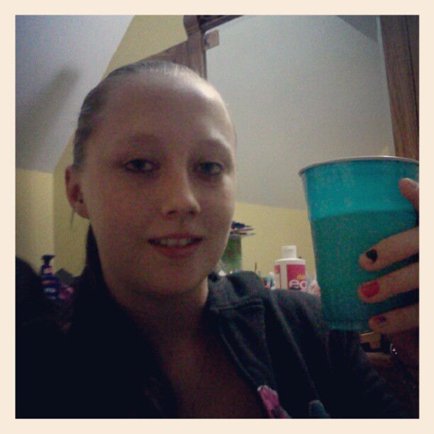 Getting my drink on. :) blue solo cup haha (Taken with instagram)