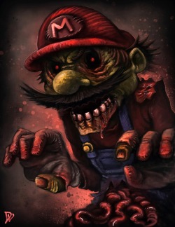 assorted-goodness:  Zombie Mario - by Dustin