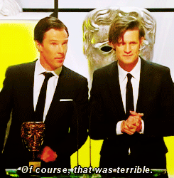 ifeelguiltyaboutthis-blog:Matt Smith & Benedict Cumberbatch at the 2012 BAFTAs