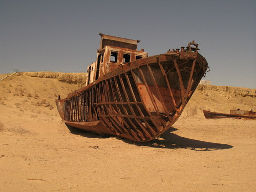 thisisanartproject:ianbrooks:Desert Graveyard of ShipsIn the 1960’s, the Soviets diverted tributary 