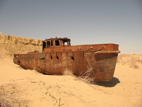 thisisanartproject:ianbrooks:Desert Graveyard of ShipsIn the 1960’s, the Soviets diverted tributary 